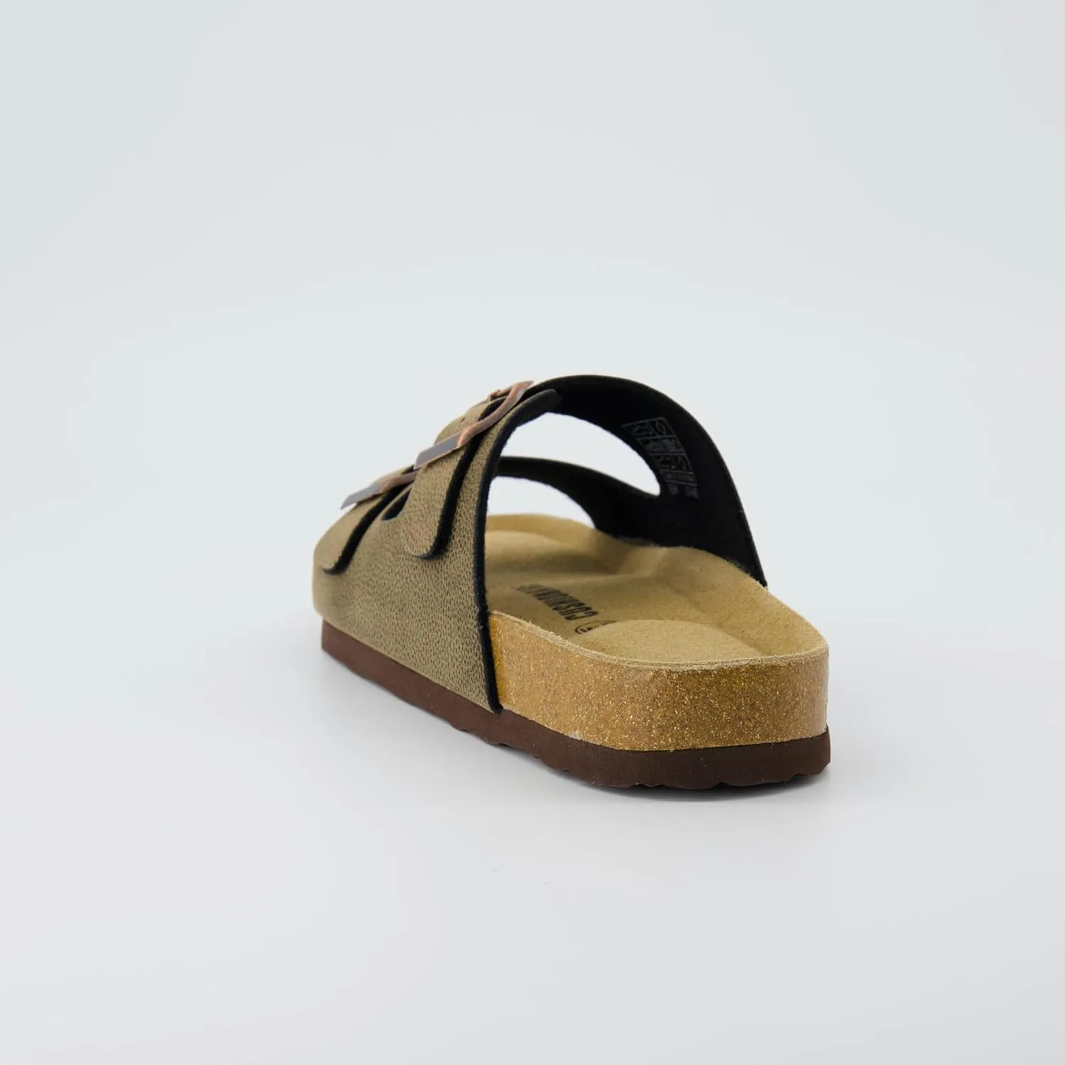 CUSHIONAIRE Lane Cork Footbed Sandals for Women – Comfortable Double Buckle Slip-On with Genuine Suede Footbed & Arch Support Slides for Women Footwear