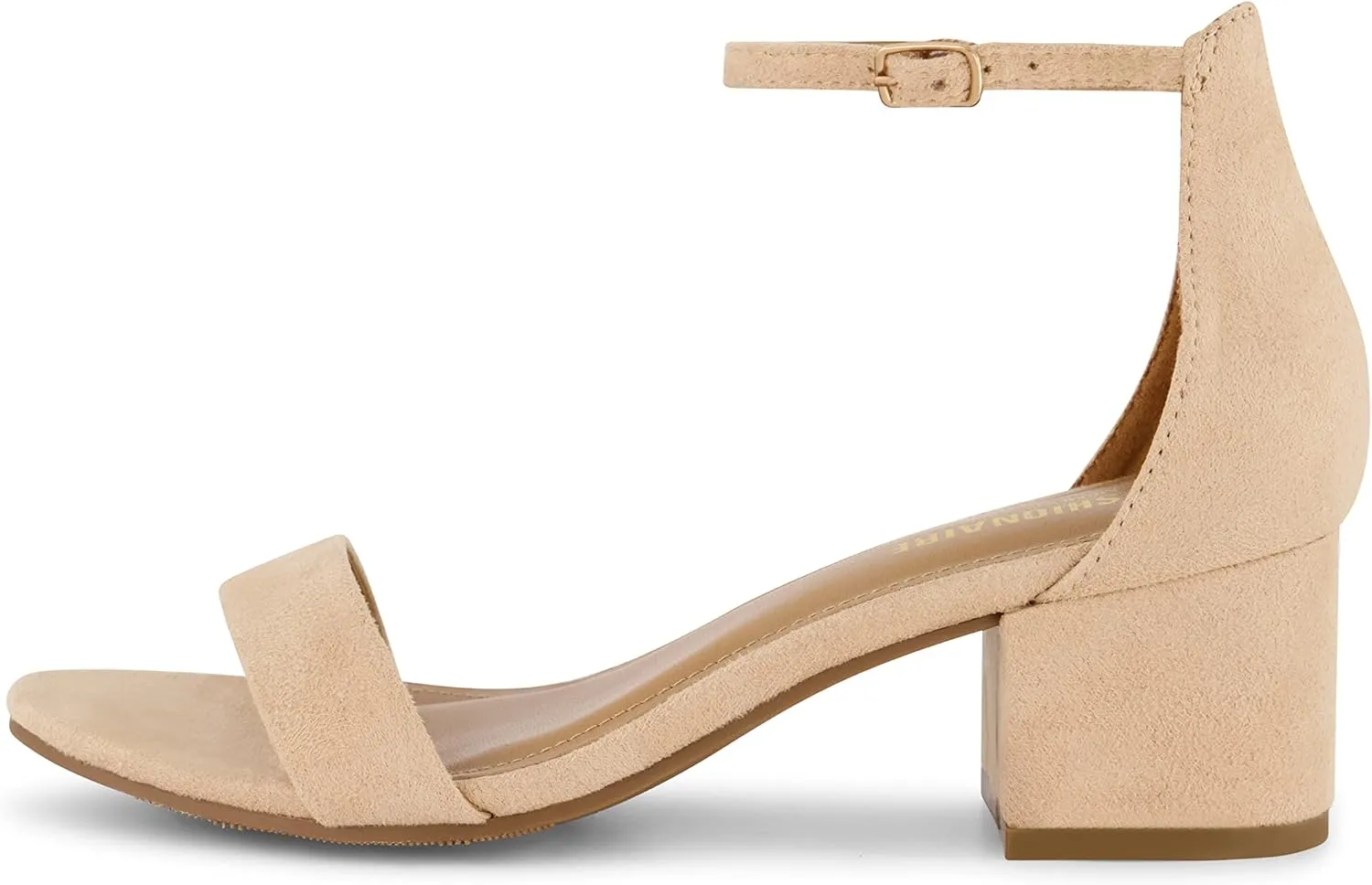 CUSHIONAIRE Women's Alba one band mid block heel sandal  Memory Foam, Wide Widths Available