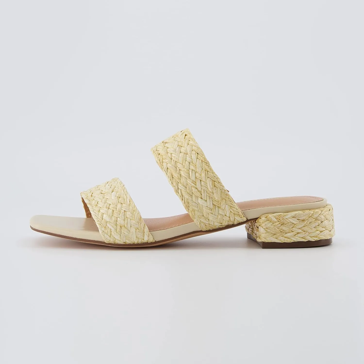 CUSHIONAIRE Women's Niki Raffia low block heel sandal  Memory Foam and Wide Widths Available