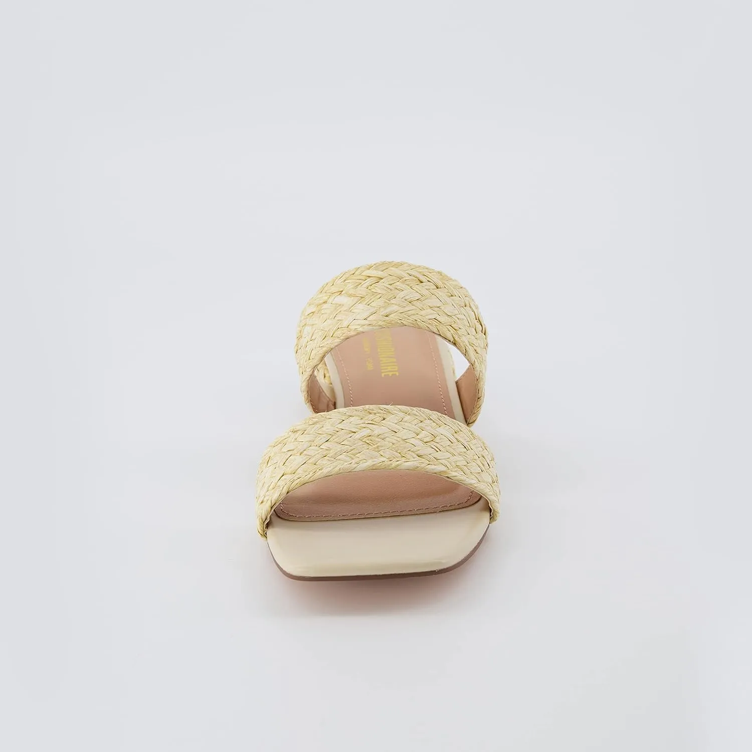CUSHIONAIRE Women's Niki Raffia low block heel sandal  Memory Foam and Wide Widths Available