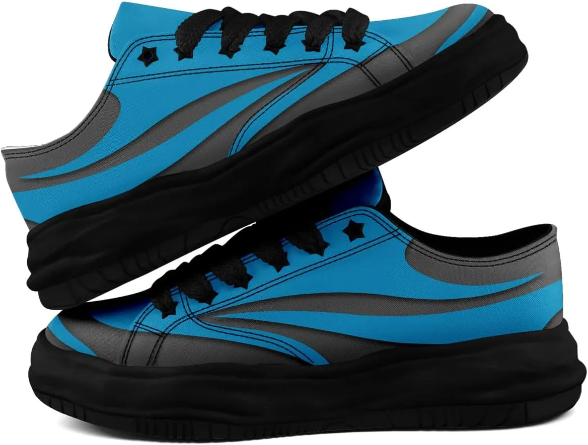 Custom Platform Sneakers for Men, Women's Personalized Chunky Canvas Shoes Thick Sole Trainers Fashion Streetwear