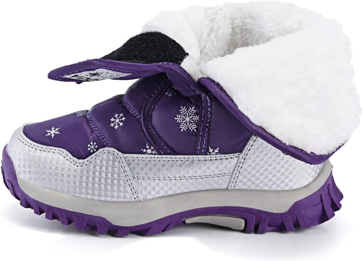 DADAWEN Girls Boys Snow Boots Winter Outdoor Waterproof Slip Resistant Cold Weather Shoes (Toddler/Little Kid/Big Kid)