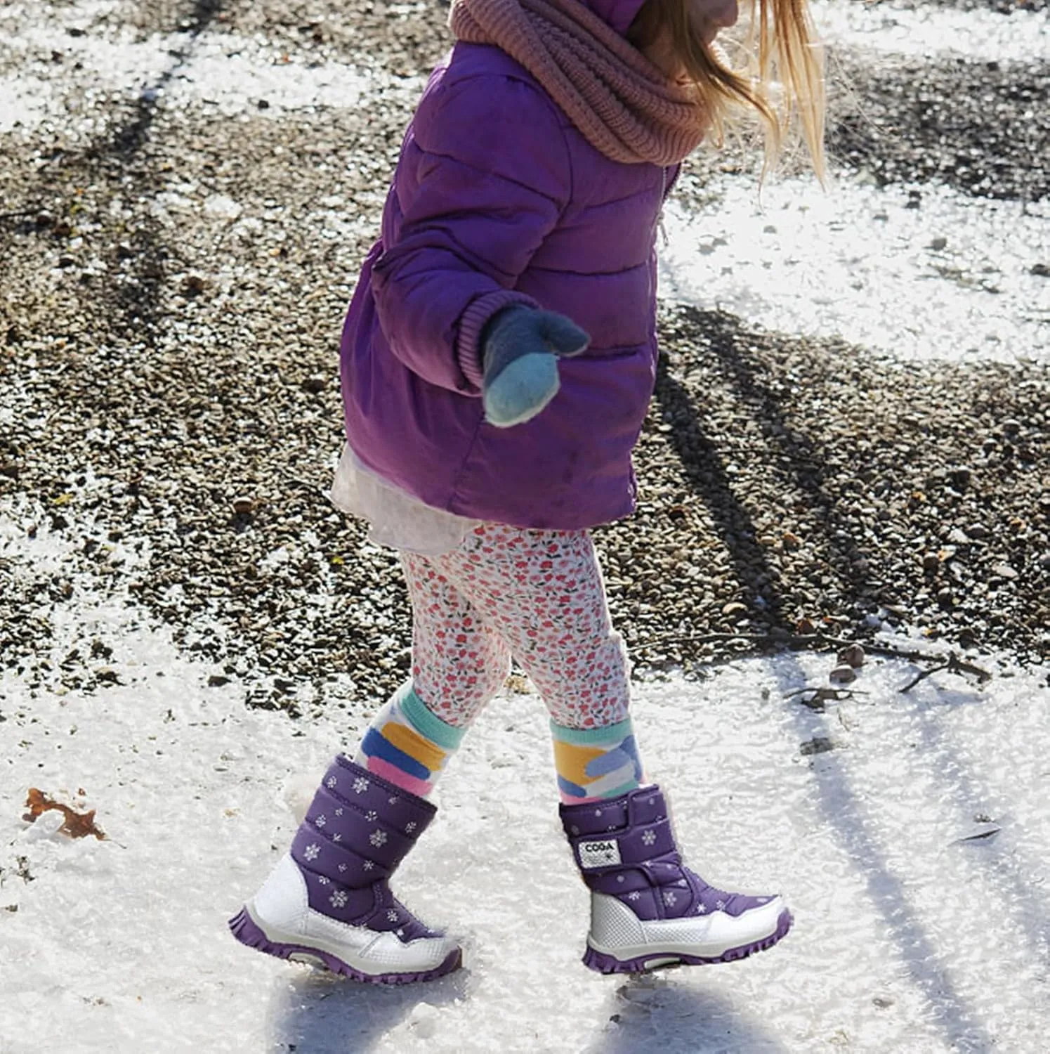 DADAWEN Girls Boys Snow Boots Winter Outdoor Waterproof Slip Resistant Cold Weather Shoes (Toddler/Little Kid/Big Kid)