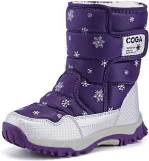 DADAWEN Girls Boys Snow Boots Winter Outdoor Waterproof Slip Resistant Cold Weather Shoes (Toddler/Little Kid/Big Kid)