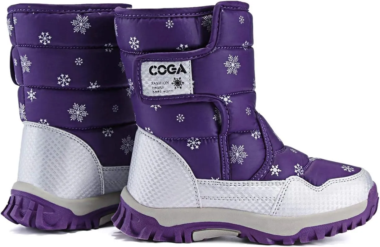 DADAWEN Girls Boys Snow Boots Winter Outdoor Waterproof Slip Resistant Cold Weather Shoes (Toddler/Little Kid/Big Kid)