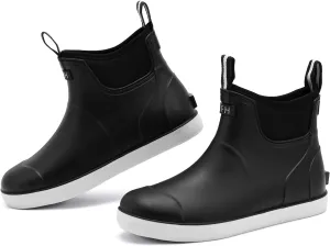 Deck Boots Men Size 6.5-10.5, Rain Boots Anti-Slip Fishing, Waterproof Shoes Rogue Wave, Rubber Boots Outdoor Ankle Footwear Durable