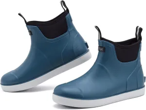 Deck Boots Men Size 6.5-10.5, Rain Boots Anti-Slip Fishing, Waterproof Shoes Rogue Wave, Rubber Boots Outdoor Ankle Footwear Durable