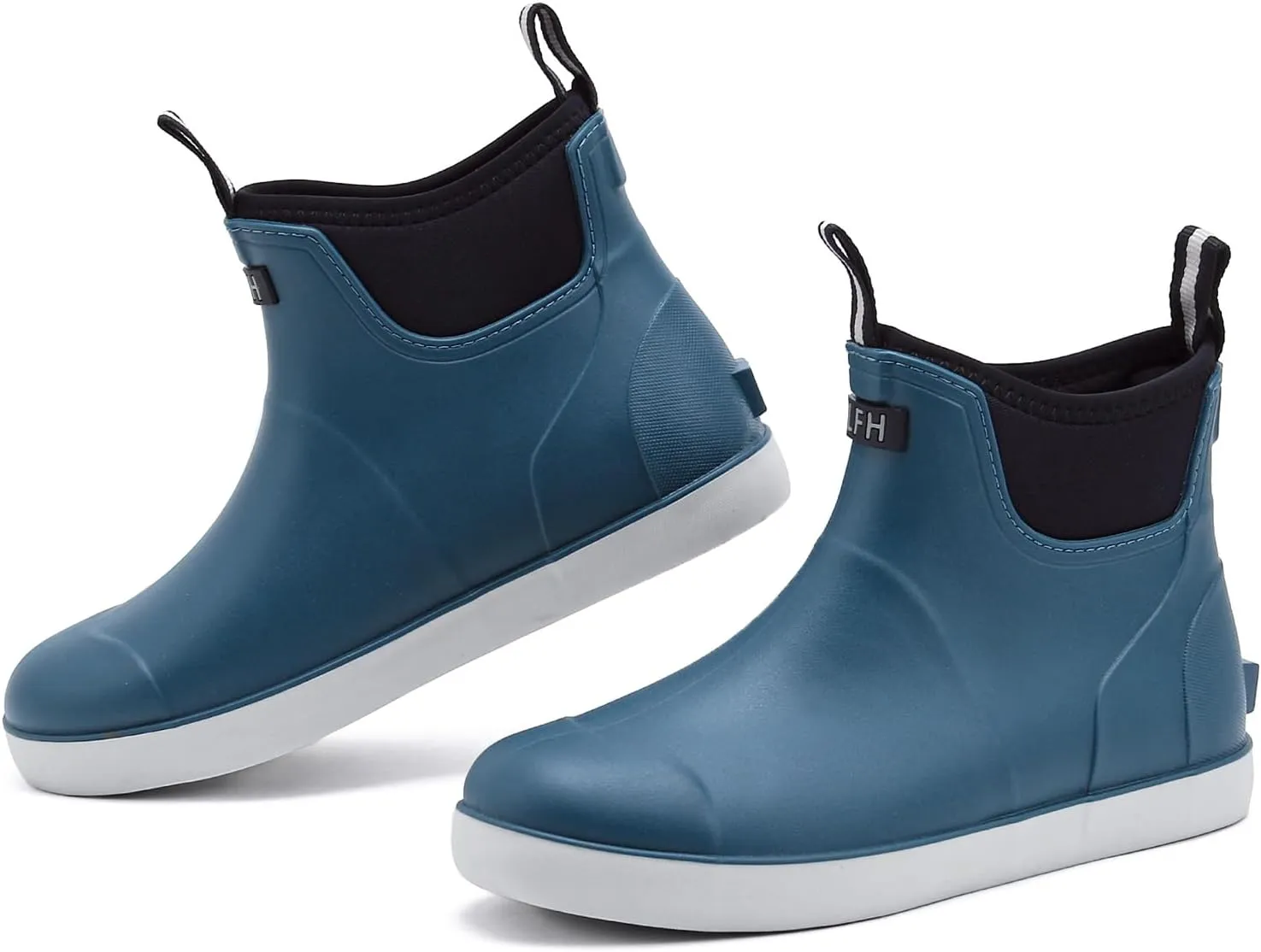 Deck Boots Men Size 6.5-10.5, Rain Boots Anti-Slip Fishing, Waterproof Shoes Rogue Wave, Rubber Boots Outdoor Ankle Footwear Durable