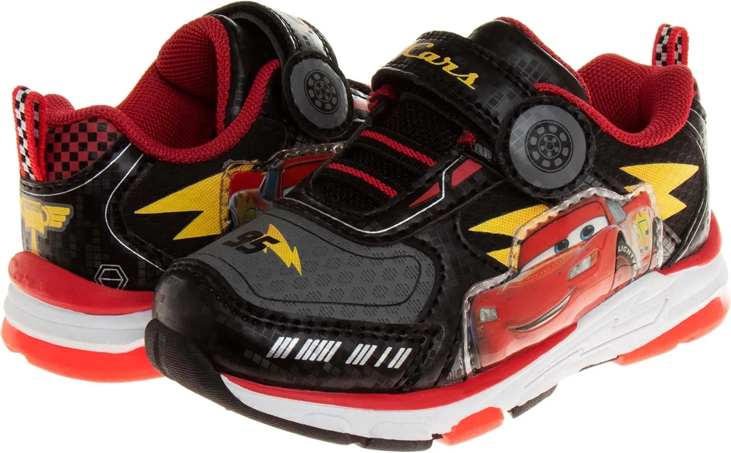 Disney Pixar Cars Boys Black/Red Lighted Sneaker (Toddler/Little Kid)