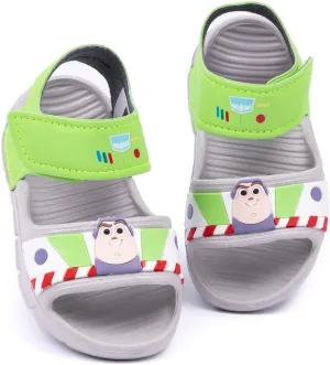 Disney Toy Story Buzz Lightyear Kids Sandals | Boys Superhero Sliders with Supportive Strap for Toddlers | Slip-on Footwear