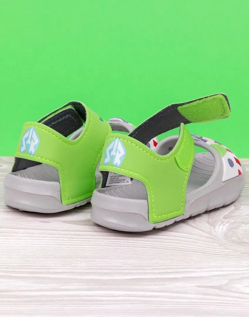 Disney Toy Story Buzz Lightyear Kids Sandals | Boys Superhero Sliders with Supportive Strap for Toddlers | Slip-on Footwear