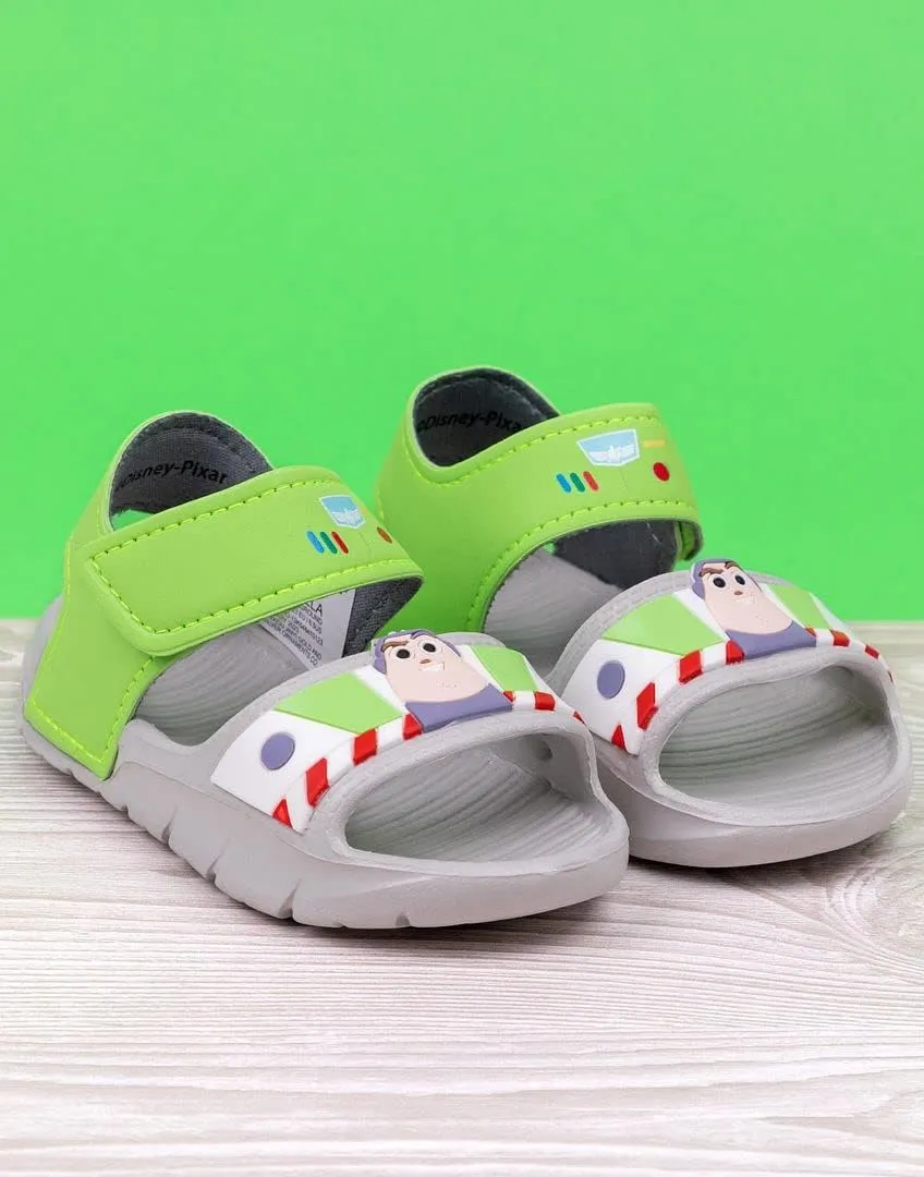 Disney Toy Story Buzz Lightyear Kids Sandals | Boys Superhero Sliders with Supportive Strap for Toddlers | Slip-on Footwear
