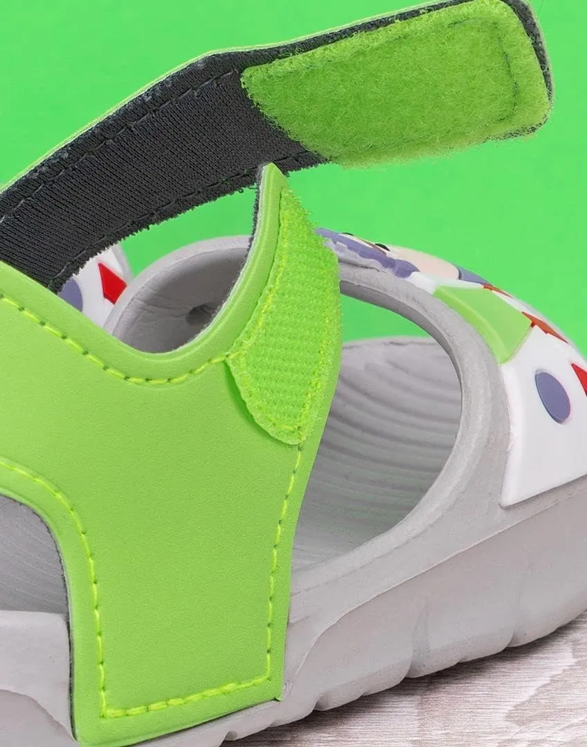 Disney Toy Story Buzz Lightyear Kids Sandals | Boys Superhero Sliders with Supportive Strap for Toddlers | Slip-on Footwear