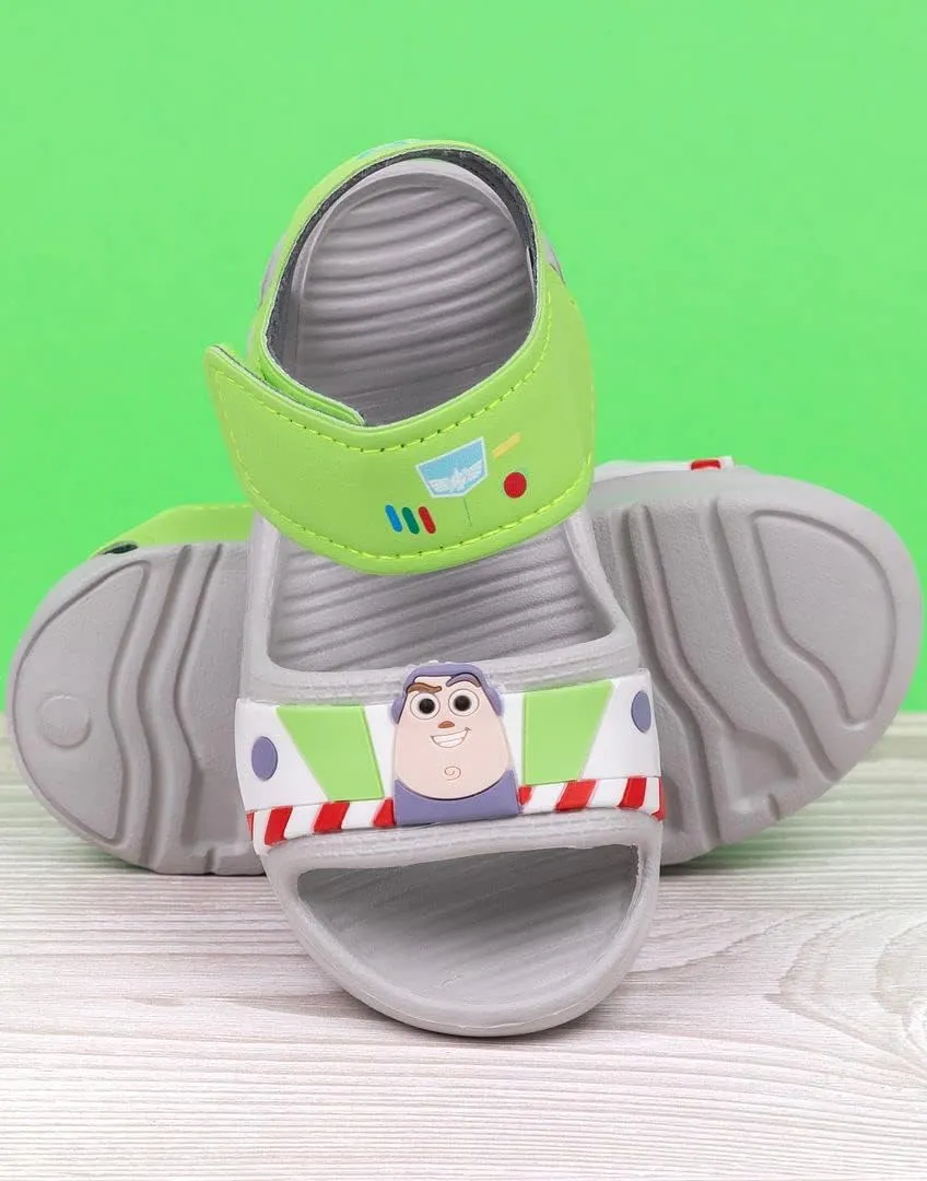 Disney Toy Story Buzz Lightyear Kids Sandals | Boys Superhero Sliders with Supportive Strap for Toddlers | Slip-on Footwear