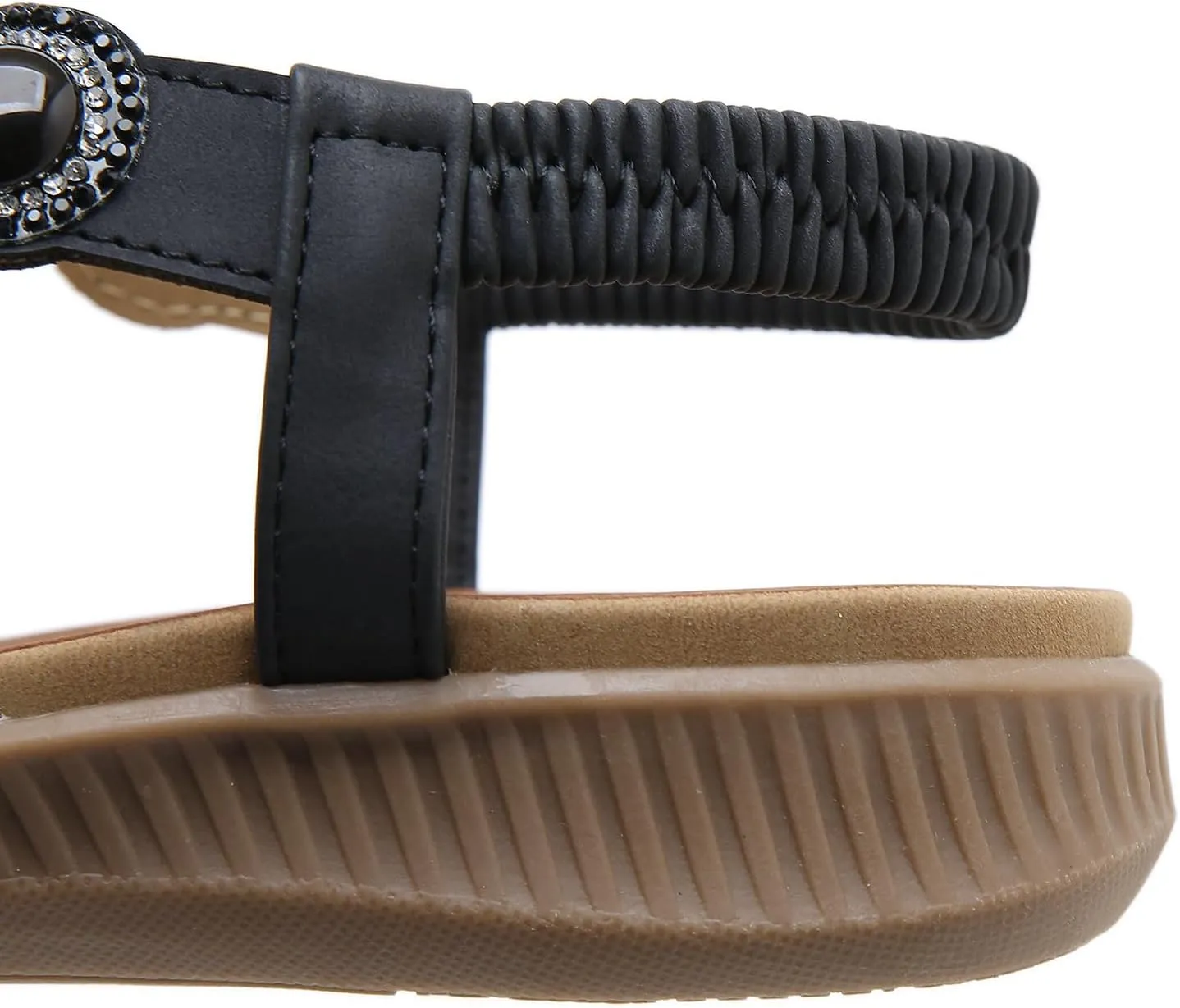 DKCHENH Womens Sandals Shoes Comfort Walking for Summer: Non Slip Casual Beach Shoes, Adorned with Ankle Elastic and Stunning Jeweled Bohemian Flats