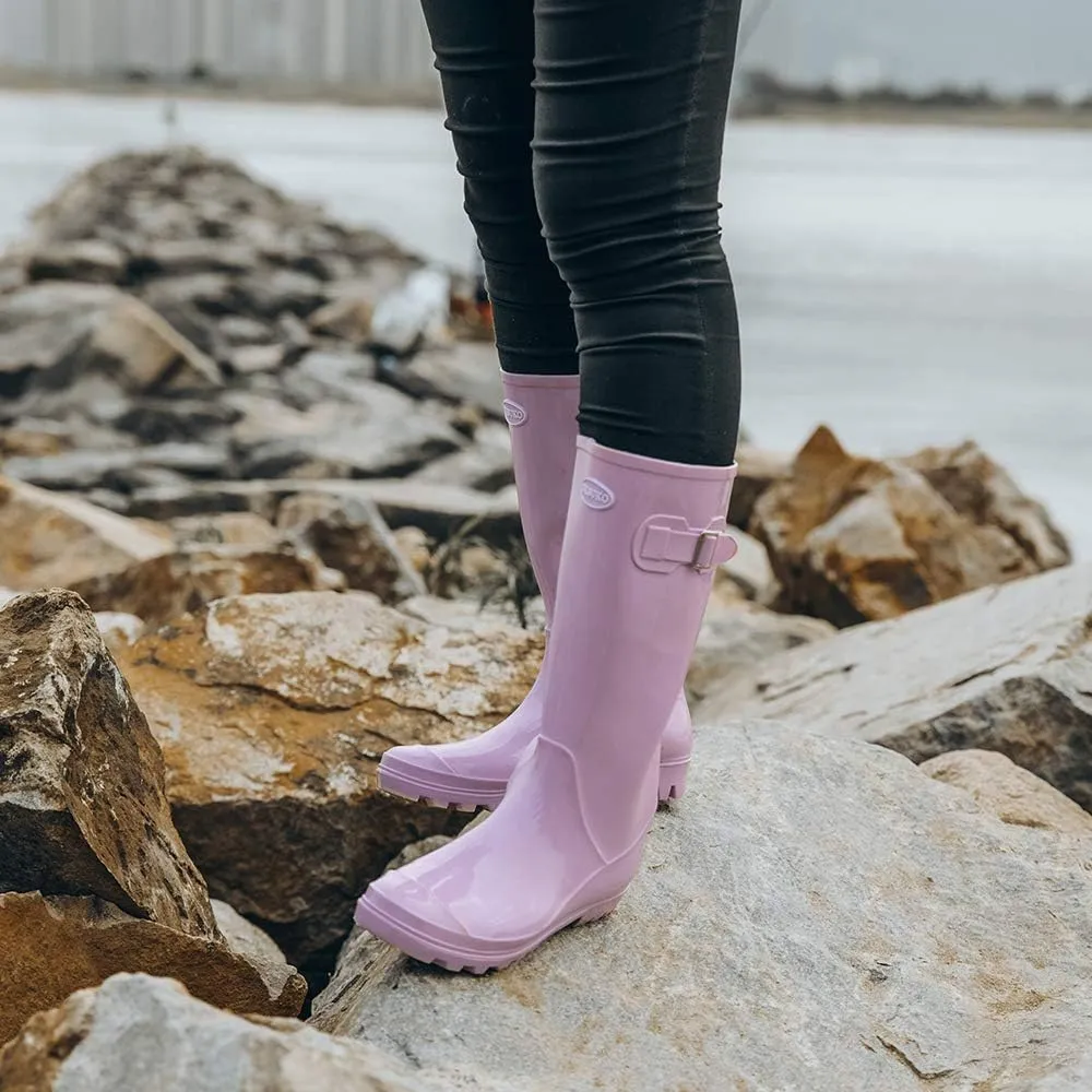 DKSUKO Women's Tall Rain Boots Garden Boots Waterproof Wellington Rubber Boots