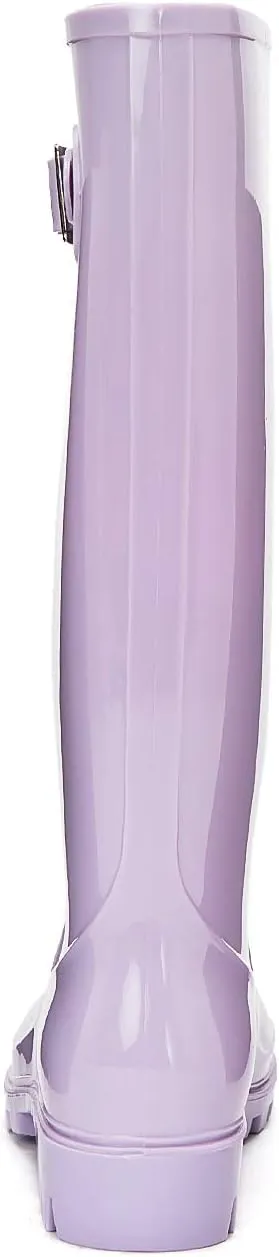 DKSUKO Women's Tall Rain Boots Garden Boots Waterproof Wellington Rubber Boots