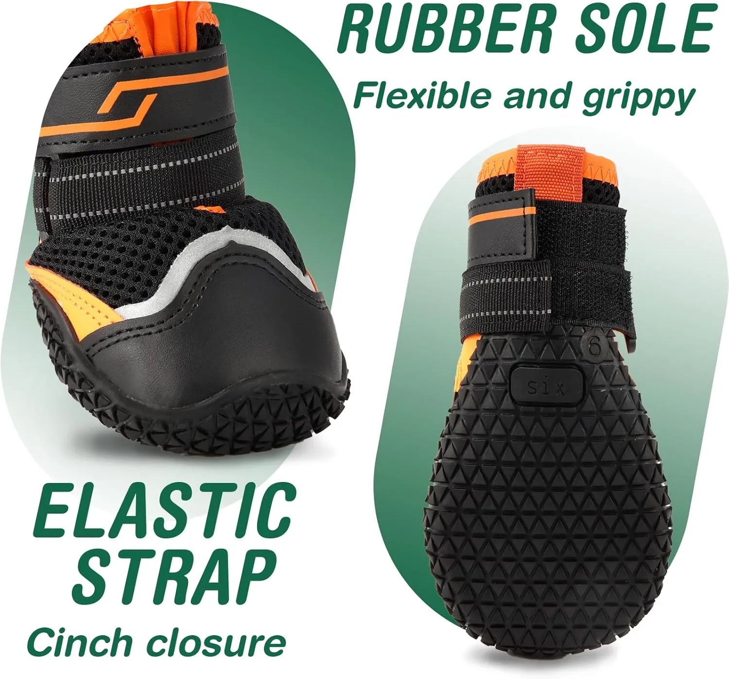 Dog Shoes for Large Dogs, Anti-Slip Dog Boots for Winter Snow, Hot Pavement, Dog Booties & Paw Protectors for Hardwood Floors Size 7