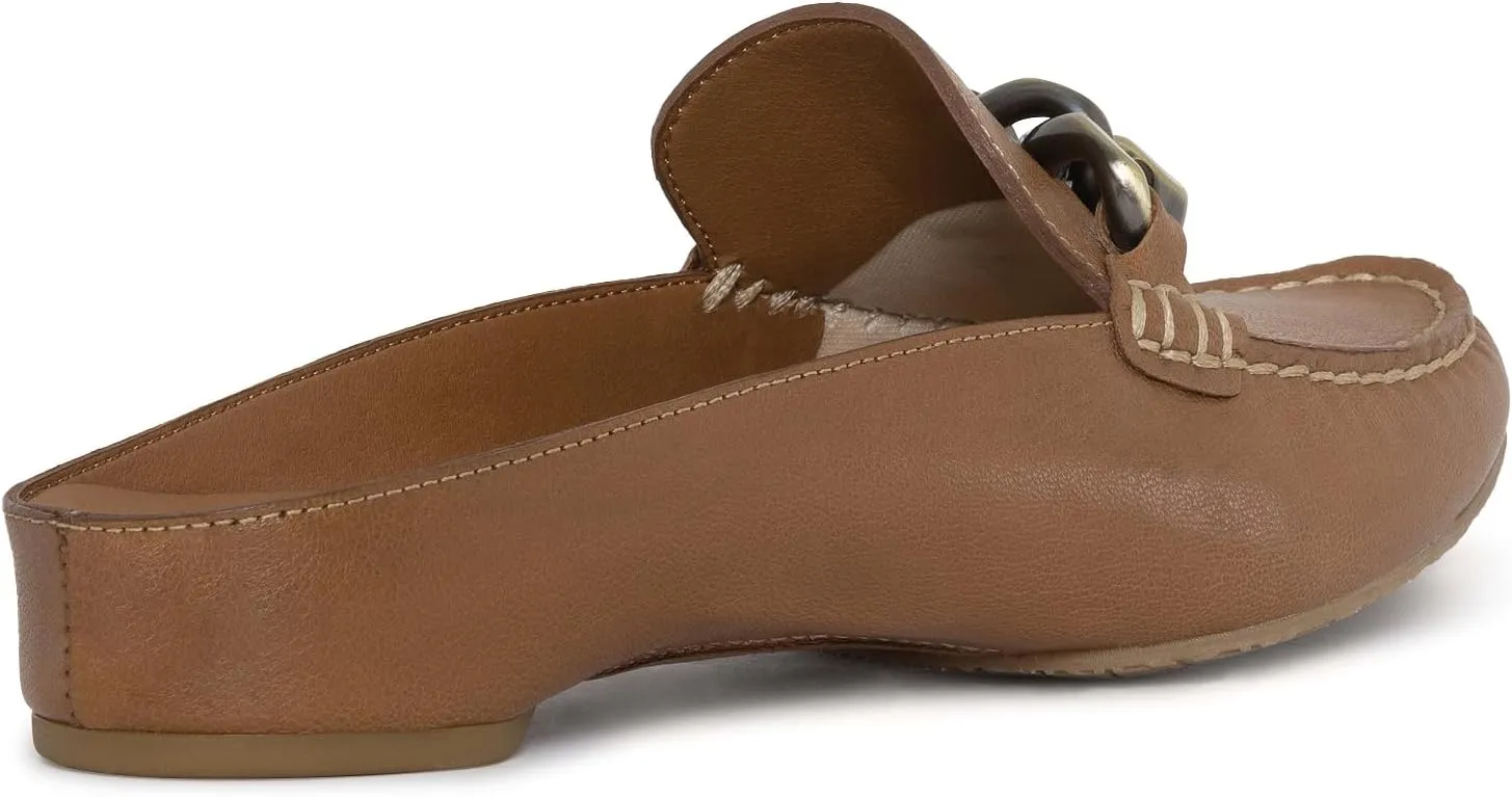 Donald Pliner Women's Bless Distressed Mules, Closed Toe Comfort Loafers, Slip On Mules for Women