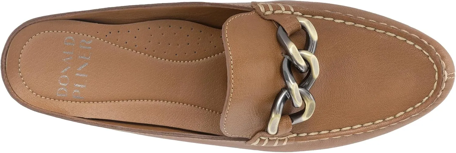 Donald Pliner Women's Bless Distressed Mules, Closed Toe Comfort Loafers, Slip On Mules for Women
