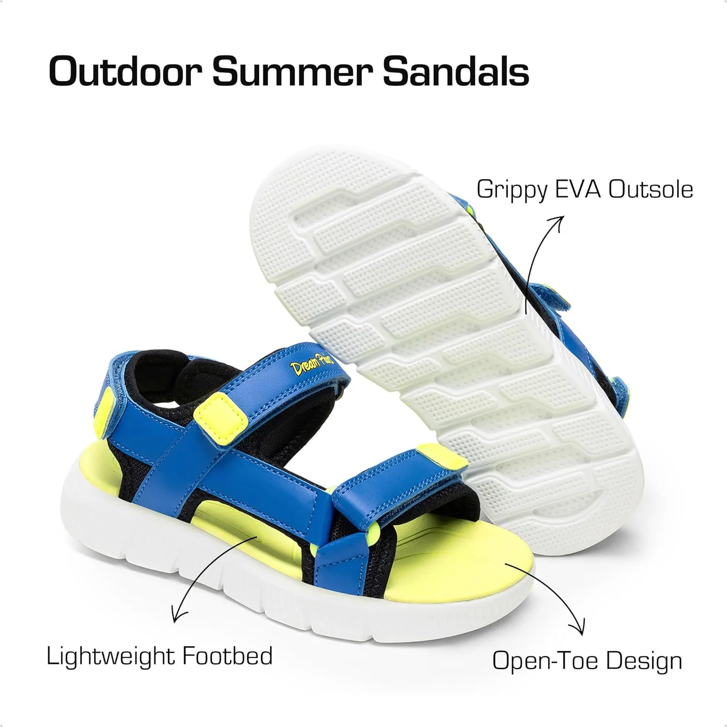 DREAM PAIRS Boys Girls Sandals Kids Athletic Summer Water Open Toe Shoes for Little/Big Kid