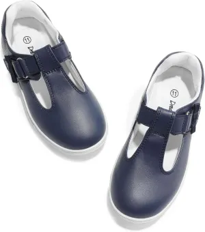 DREAM PAIRS Girls Mary Jane School Uniform Shoes T-Strap Flat Sneakers for Toddler/Little Kid