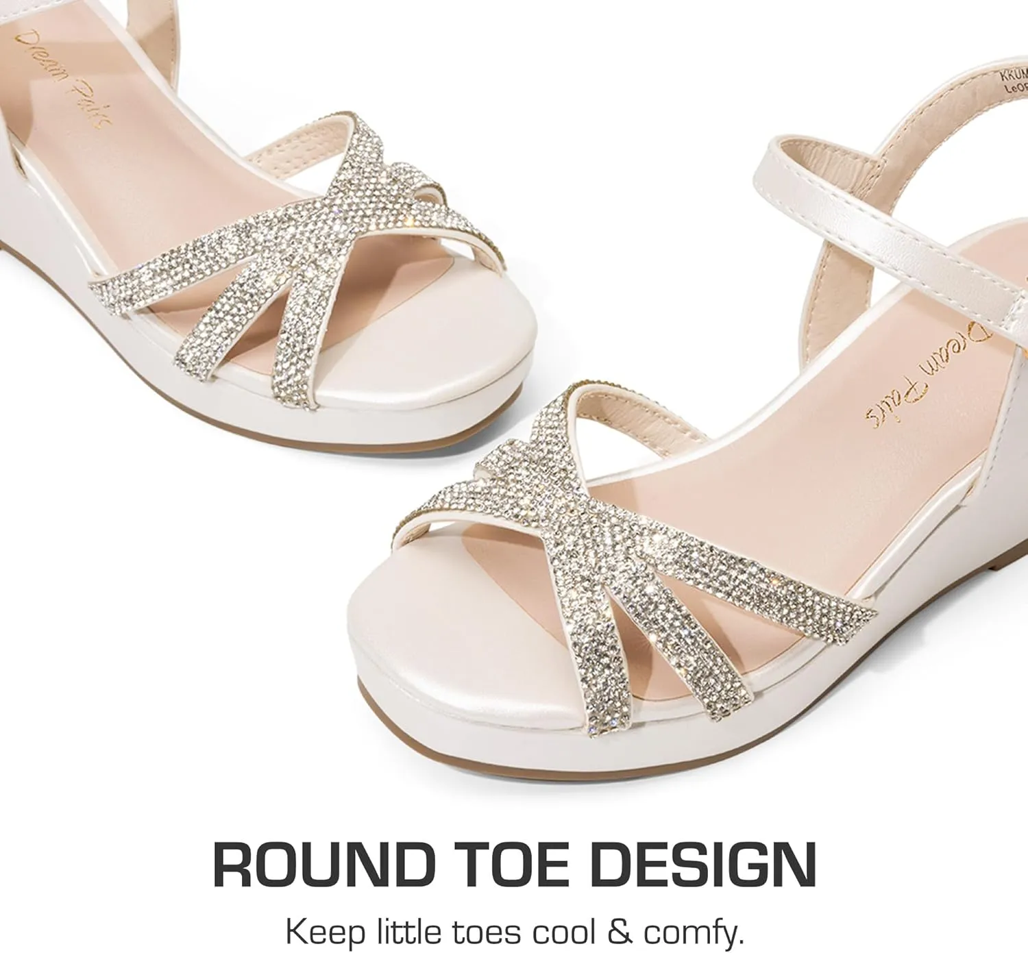 DREAM PAIRS Girls Wedge Sandals Flatform Open Toe Summer Platform Sandals Flower Wedding Party for Little Kid/Big Kid