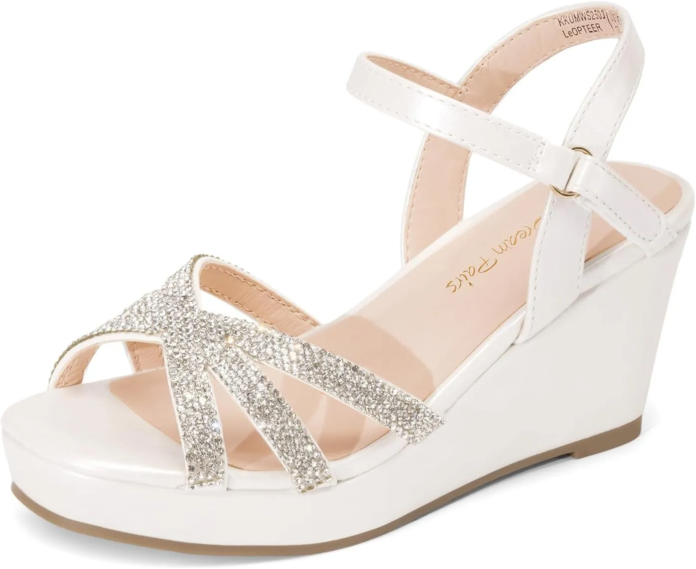 DREAM PAIRS Girls Wedge Sandals Flatform Open Toe Summer Platform Sandals Flower Wedding Party for Little Kid/Big Kid