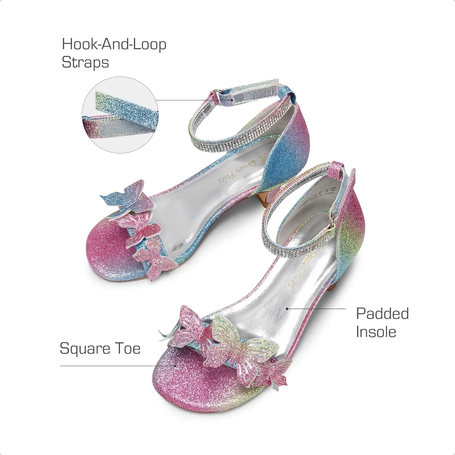 DREAM PAIRS Lace Up Low Heel Sandals for Girls Ankle Strap Dress Pump Strappy Gladiator Wedding Party Shoes for Little Kid/Big Kid