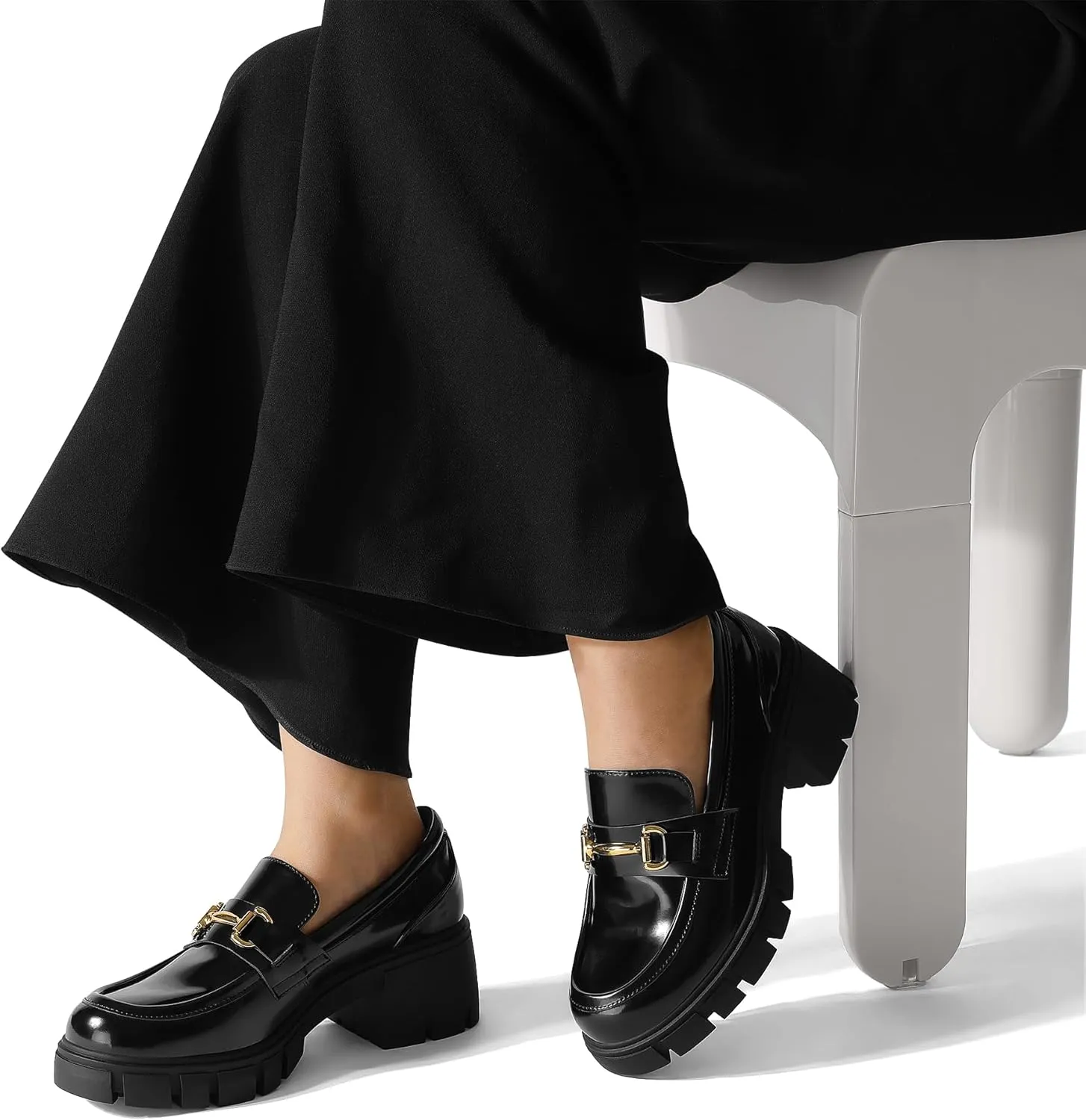 DREAM PAIRS Loafers for Women Platform Chunky Loafers Slip On Casual Shoes