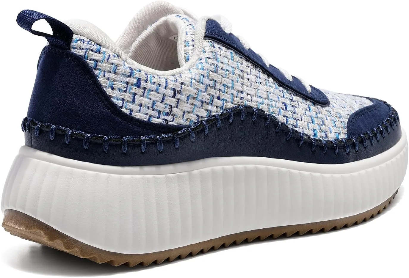 DREAM PAIRS Women Chunky City Tweed Comfortable Casual Platform Fashion Sneaker