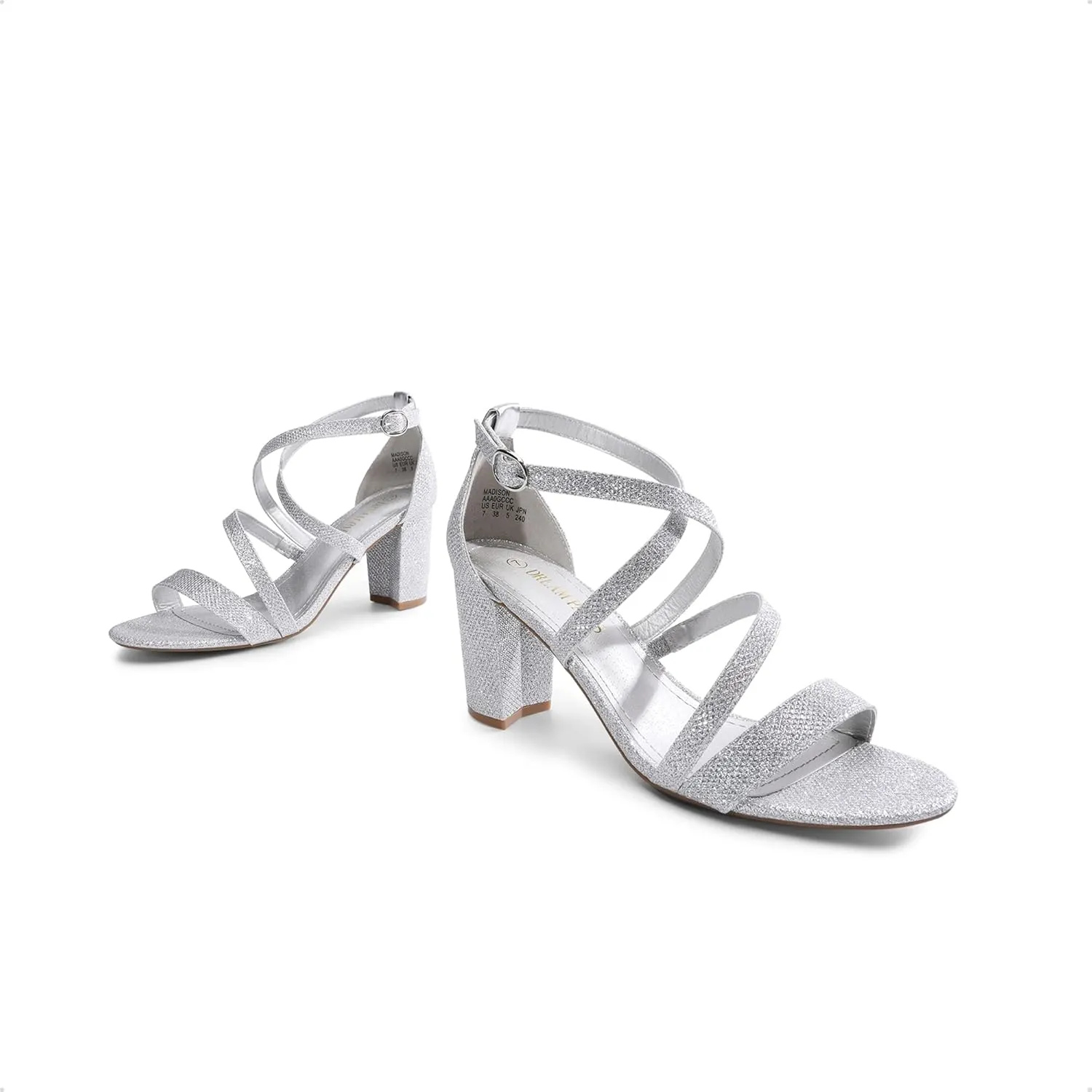 DREAM PAIRS Women’s Ankle Strap Dress Pump Low Chunky Heel Sandals