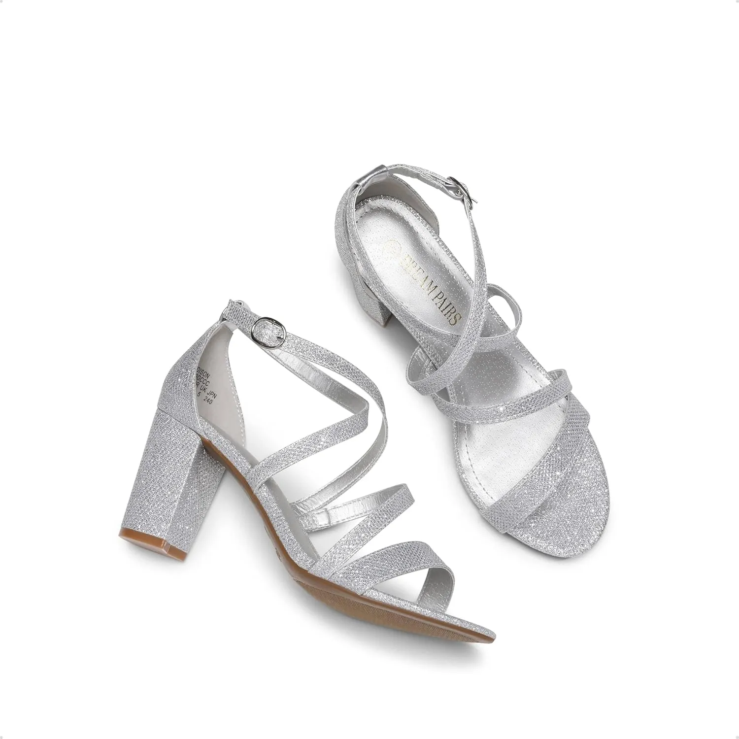 DREAM PAIRS Women’s Ankle Strap Dress Pump Low Chunky Heel Sandals