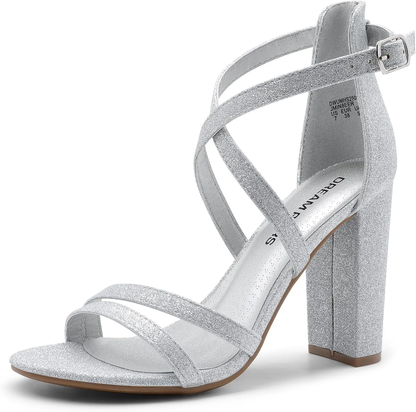 DREAM PAIRS Womens Chunky Heels 4 inch High Multi Strap Soft Comfort Block Heeled Sandals for Prom Dancing Wedding