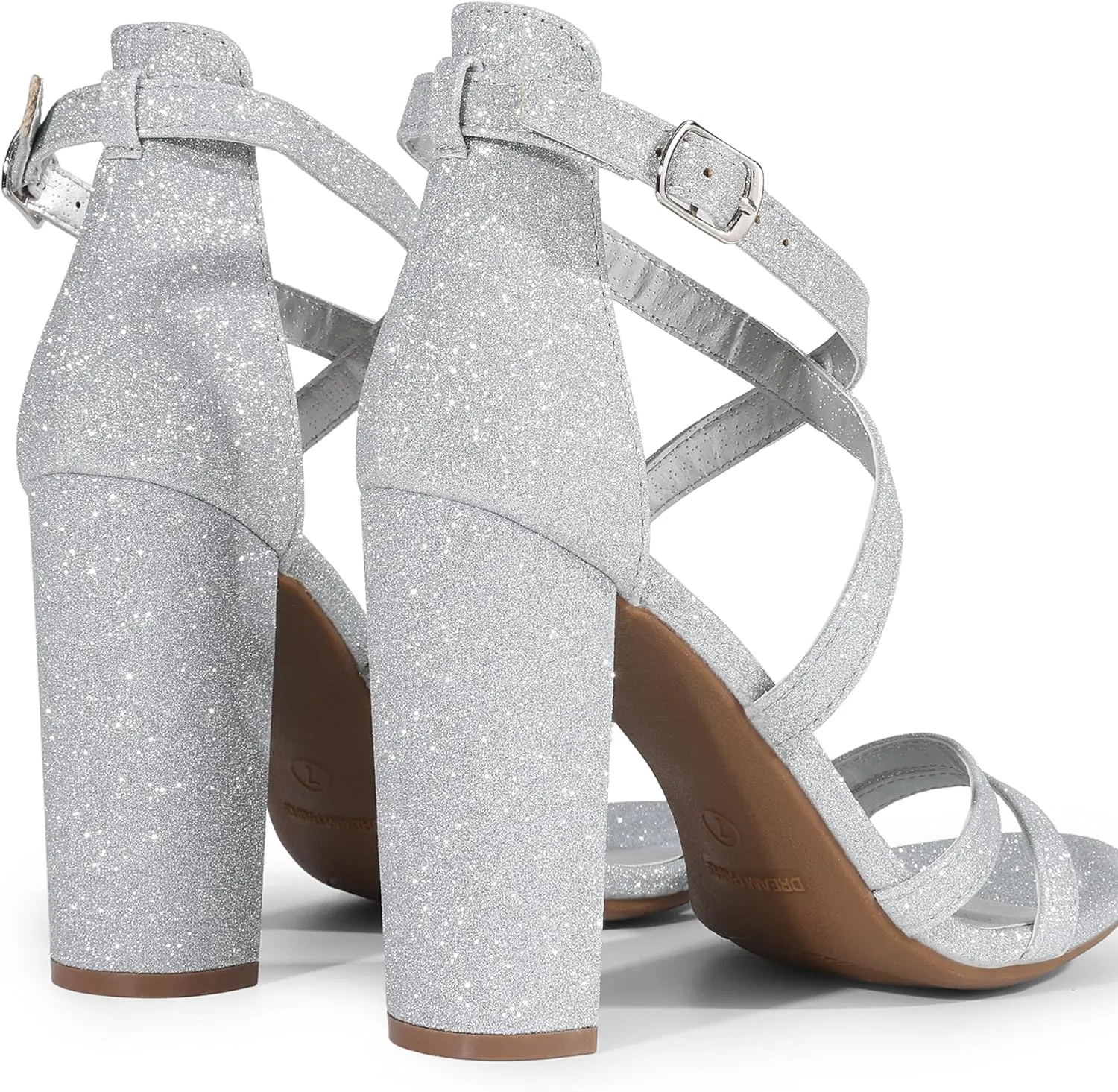 DREAM PAIRS Womens Chunky Heels 4 inch High Multi Strap Soft Comfort Block Heeled Sandals for Prom Dancing Wedding