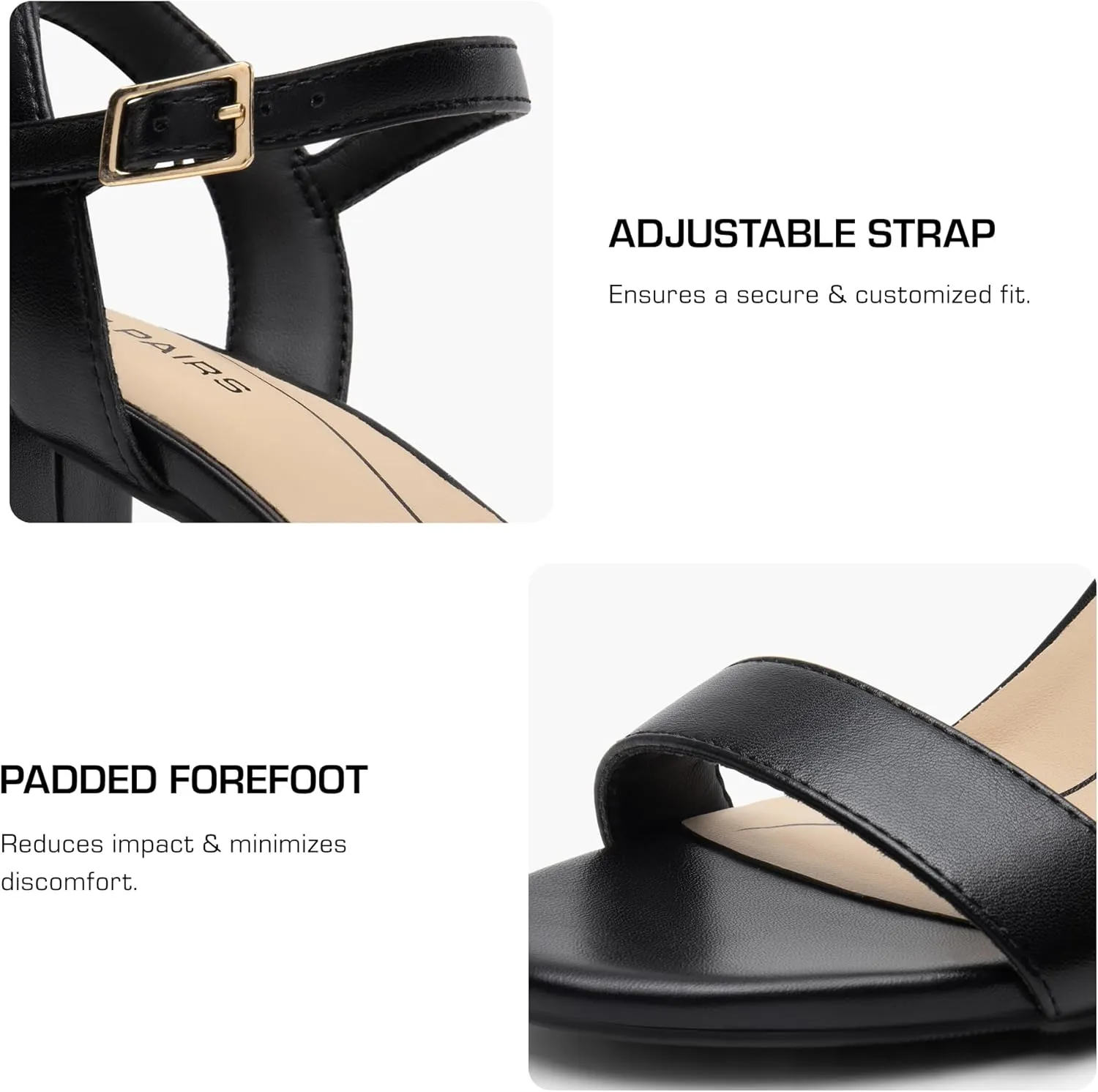 DREAM PAIRS Women's Chunky Heels Block Round Open Toe Ankle Strap Heel Fashion Wedding Party Comfort Dress Sandals Shoes