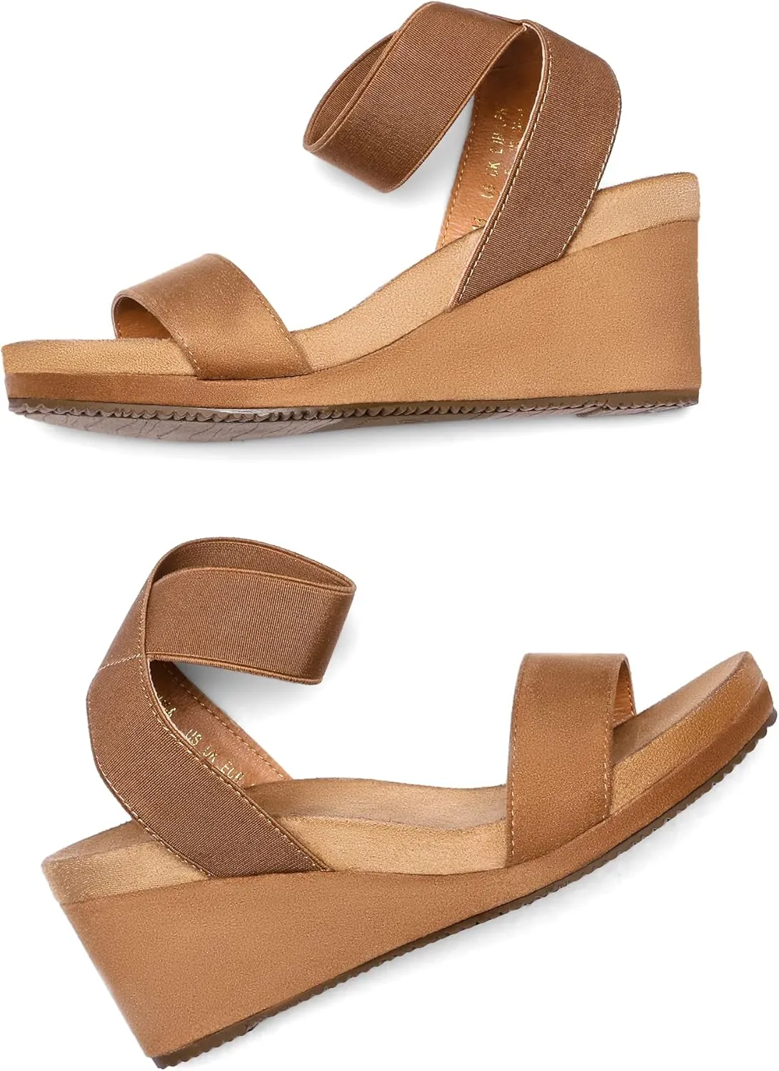 DREAM PAIRS Womens Elastic Ankle Strap Open Toe Platform Wedge Sandals Comfortable Summer Shoes