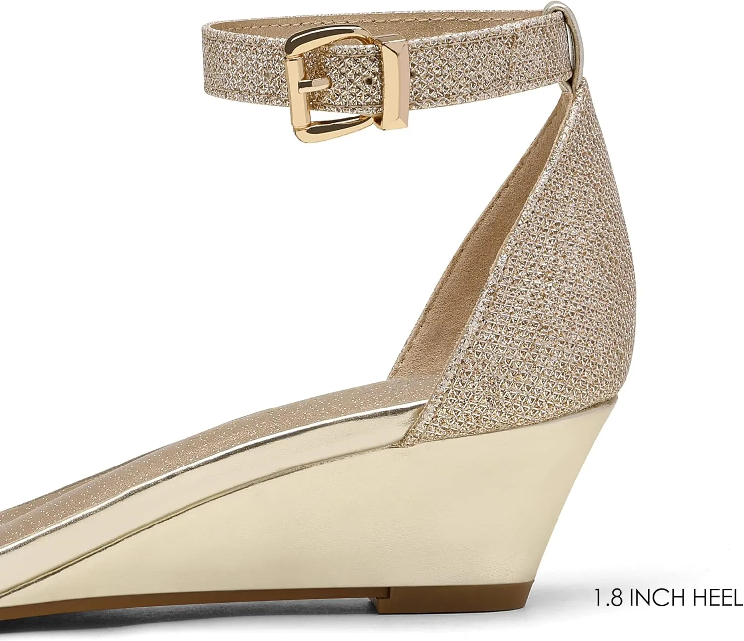 DREAM PAIRS Women's Ingrid Ankle Strap Low Wedge Sandal