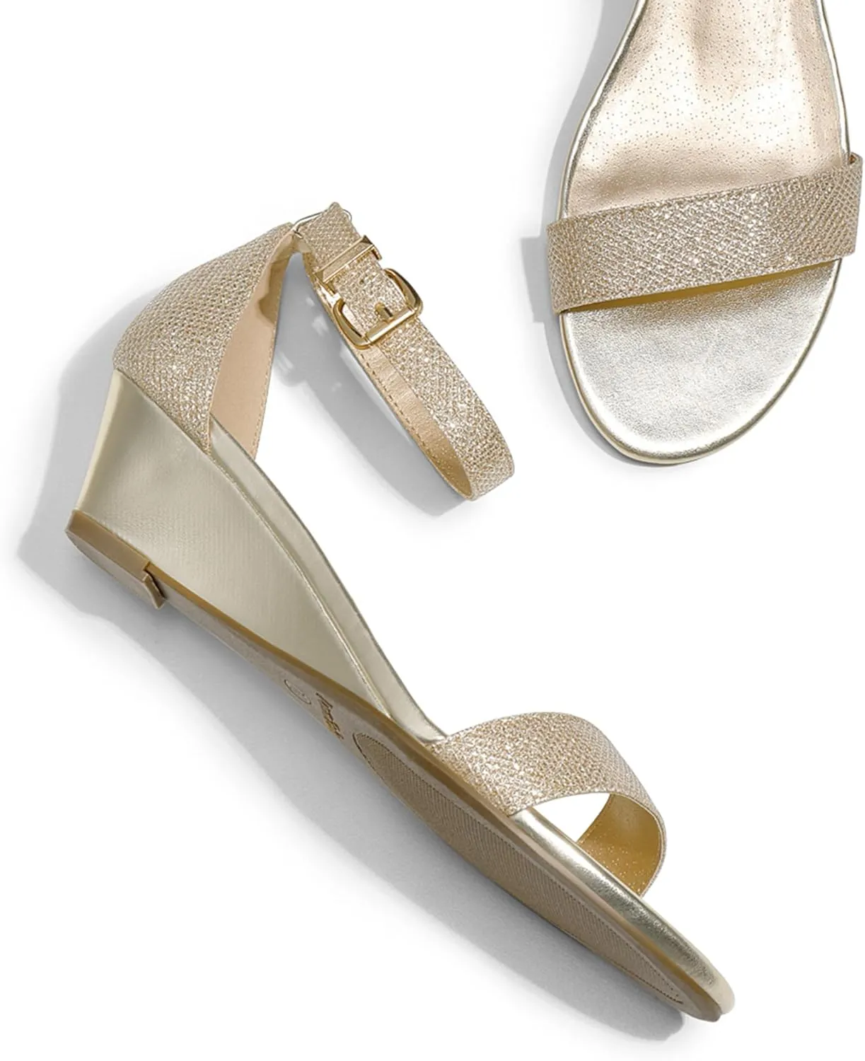 DREAM PAIRS Women's Ingrid Ankle Strap Low Wedge Sandal