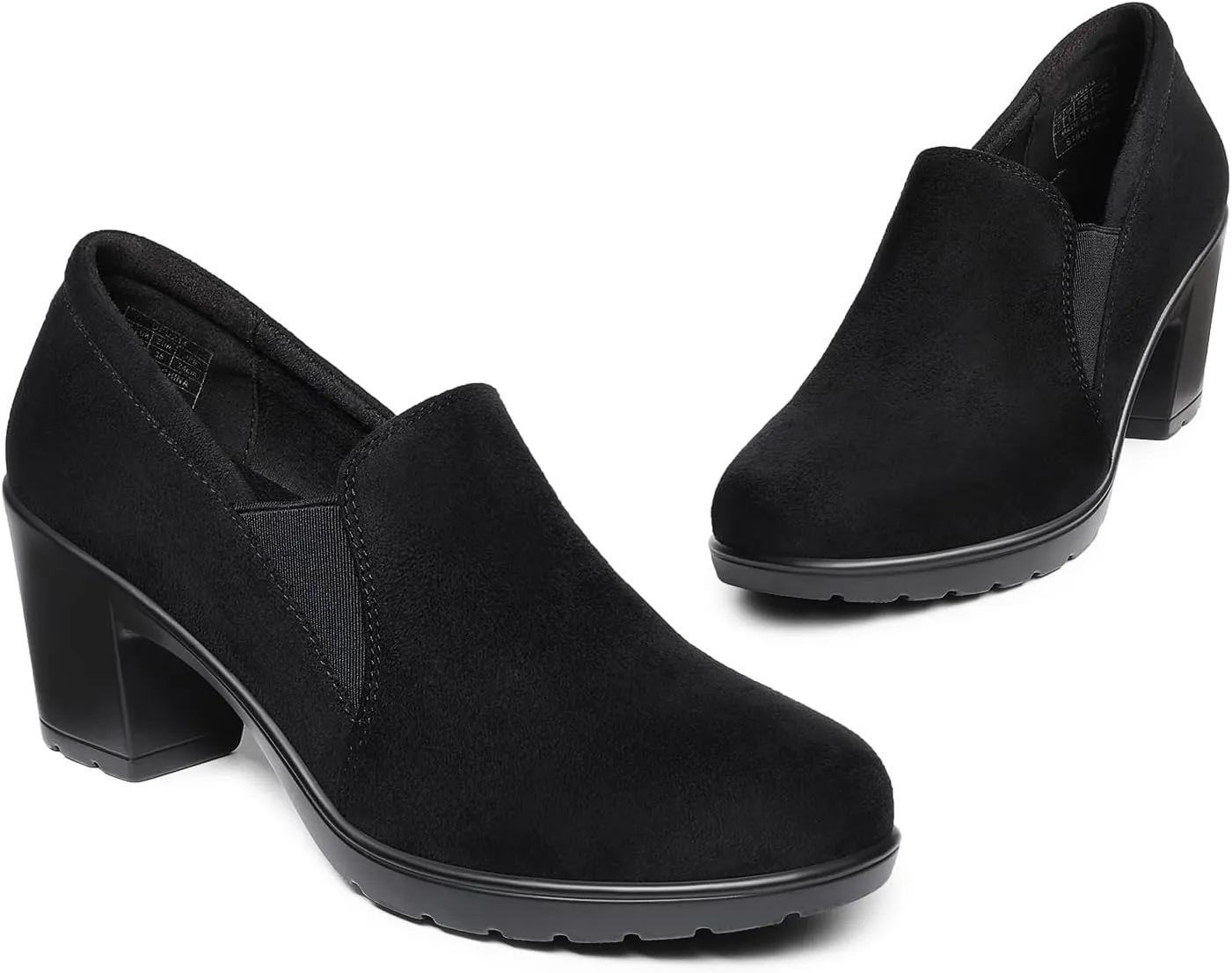 DREAM PAIRS Women's Low Chunky Block Heels Pumps Comfortable Slip-on Heeled Loafers Dress Work Shoes for Office Business