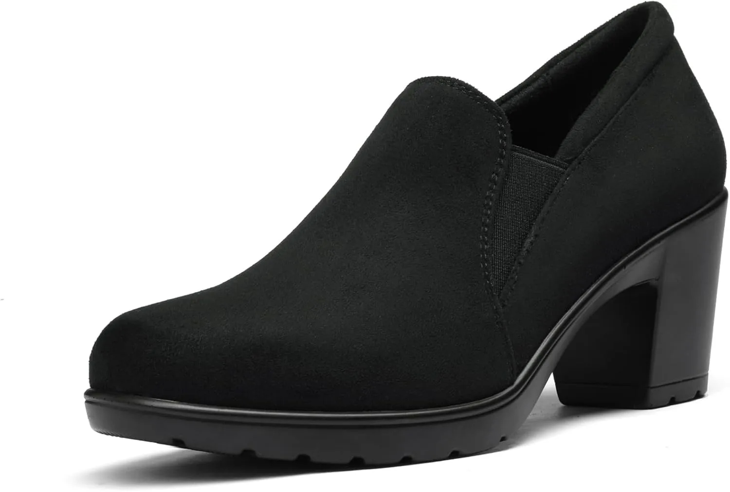 DREAM PAIRS Women's Low Chunky Block Heels Pumps Comfortable Slip-on Heeled Loafers Dress Work Shoes for Office Business