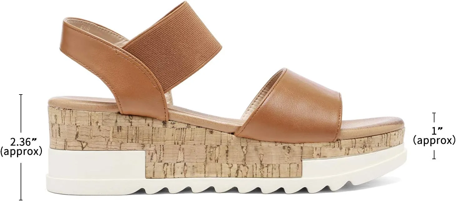 DREAM PAIRS Women's Open Toe Ankle Strap Casual Flatform Platform Wedges Sandals