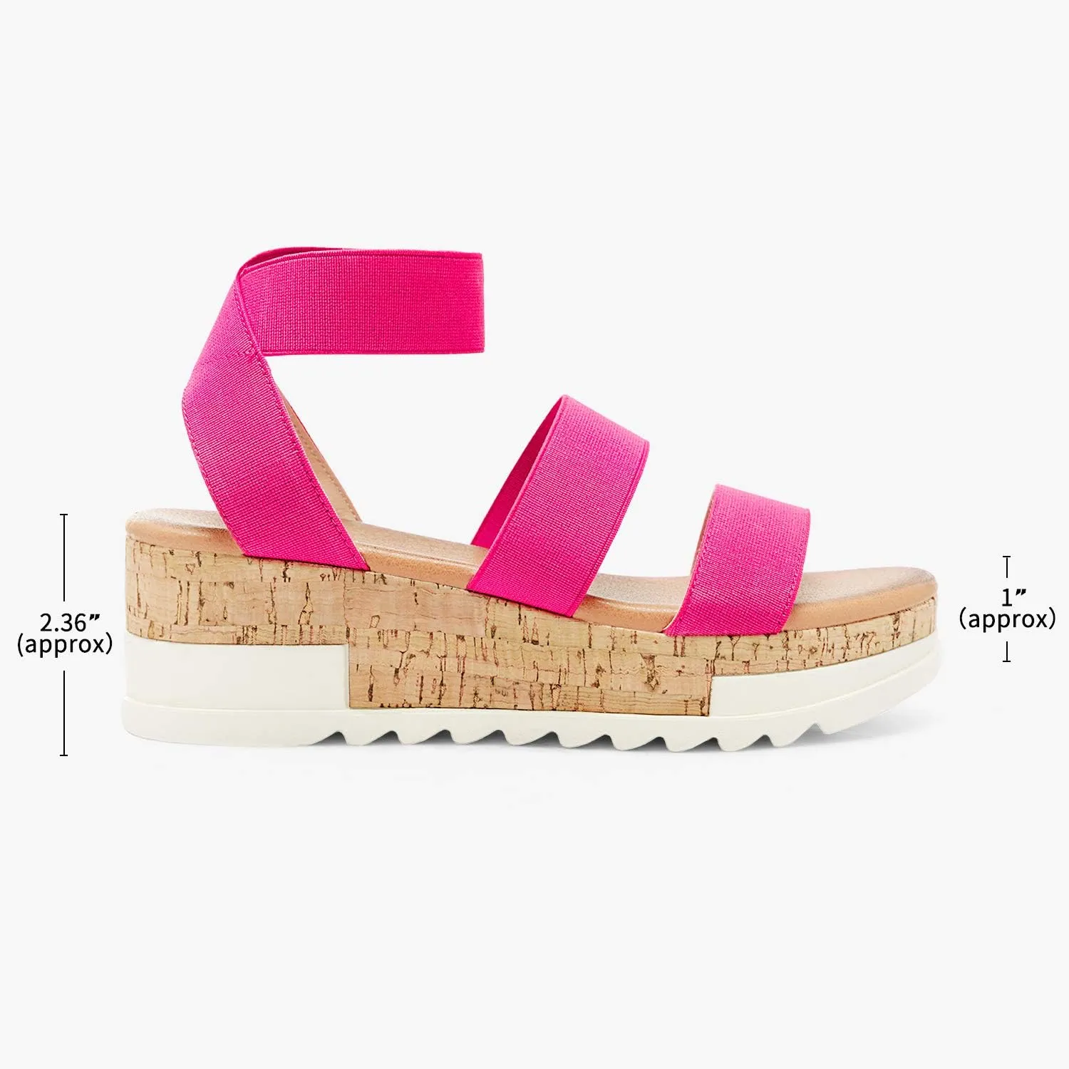 DREAM PAIRS Women's Open Toe Ankle Strap Casual Flatform Platform Wedges Sandals