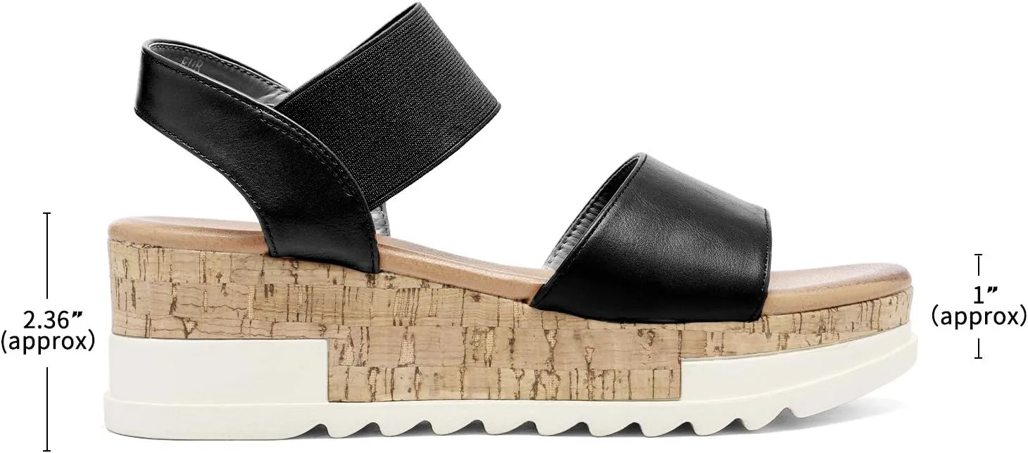 DREAM PAIRS Women's Open Toe Ankle Strap Casual Flatform Platform Wedges Sandals
