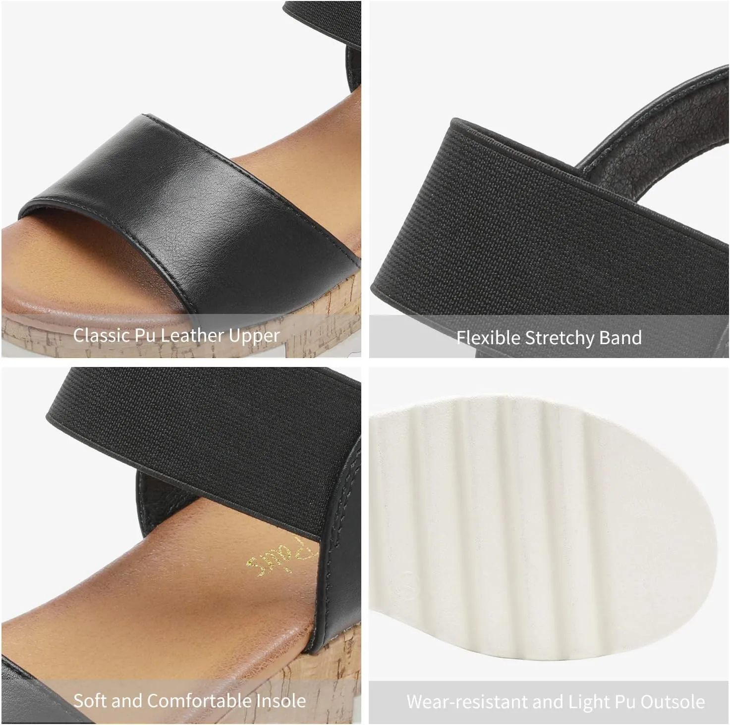 DREAM PAIRS Women's Open Toe Ankle Strap Casual Flatform Platform Wedges Sandals