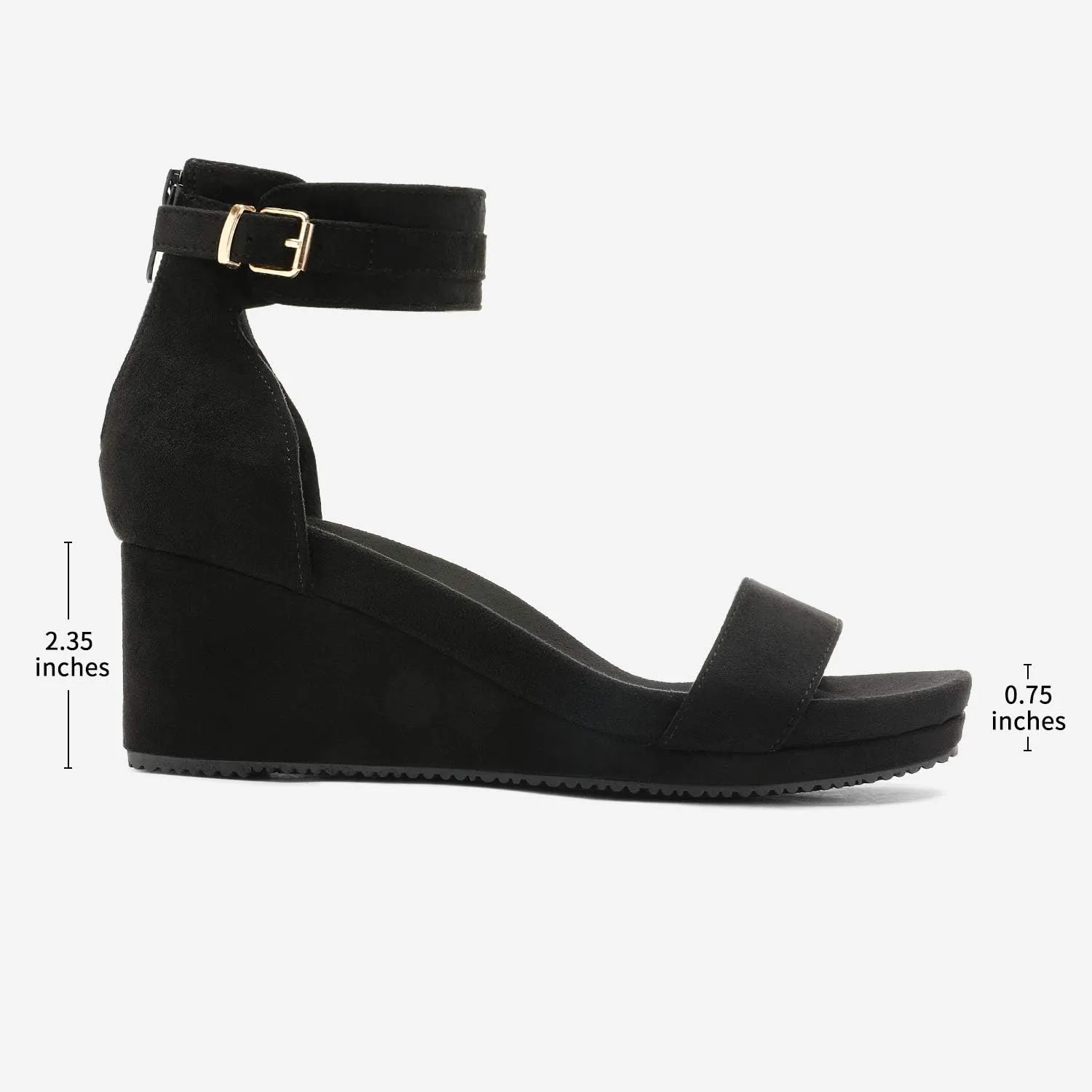 DREAM PAIRS Women's Open Toe Buckle Ankle Strap Platform Wedge Sandals Summer Shoes.