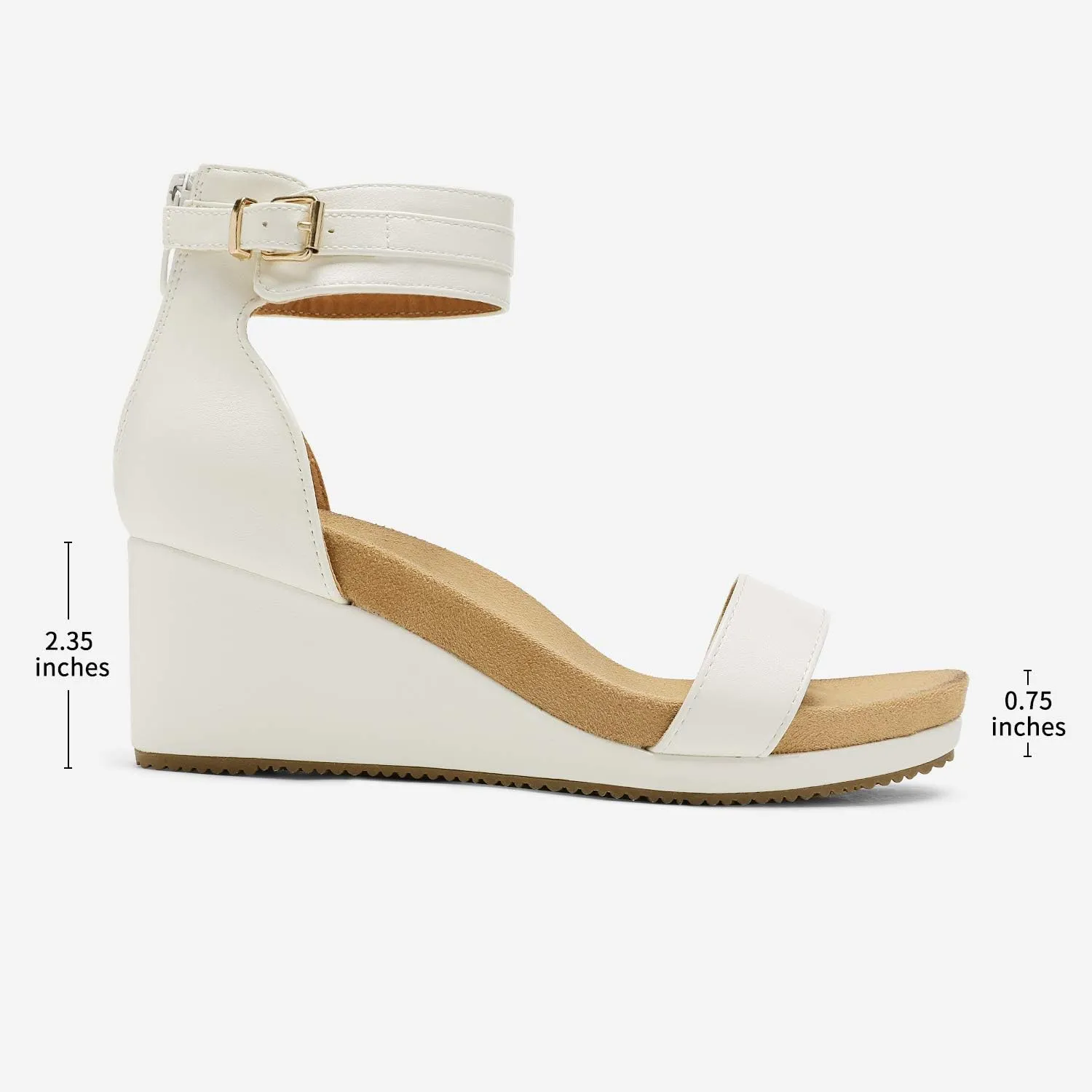 DREAM PAIRS Women's Open Toe Buckle Ankle Strap Platform Wedge Sandals Summer Shoes.