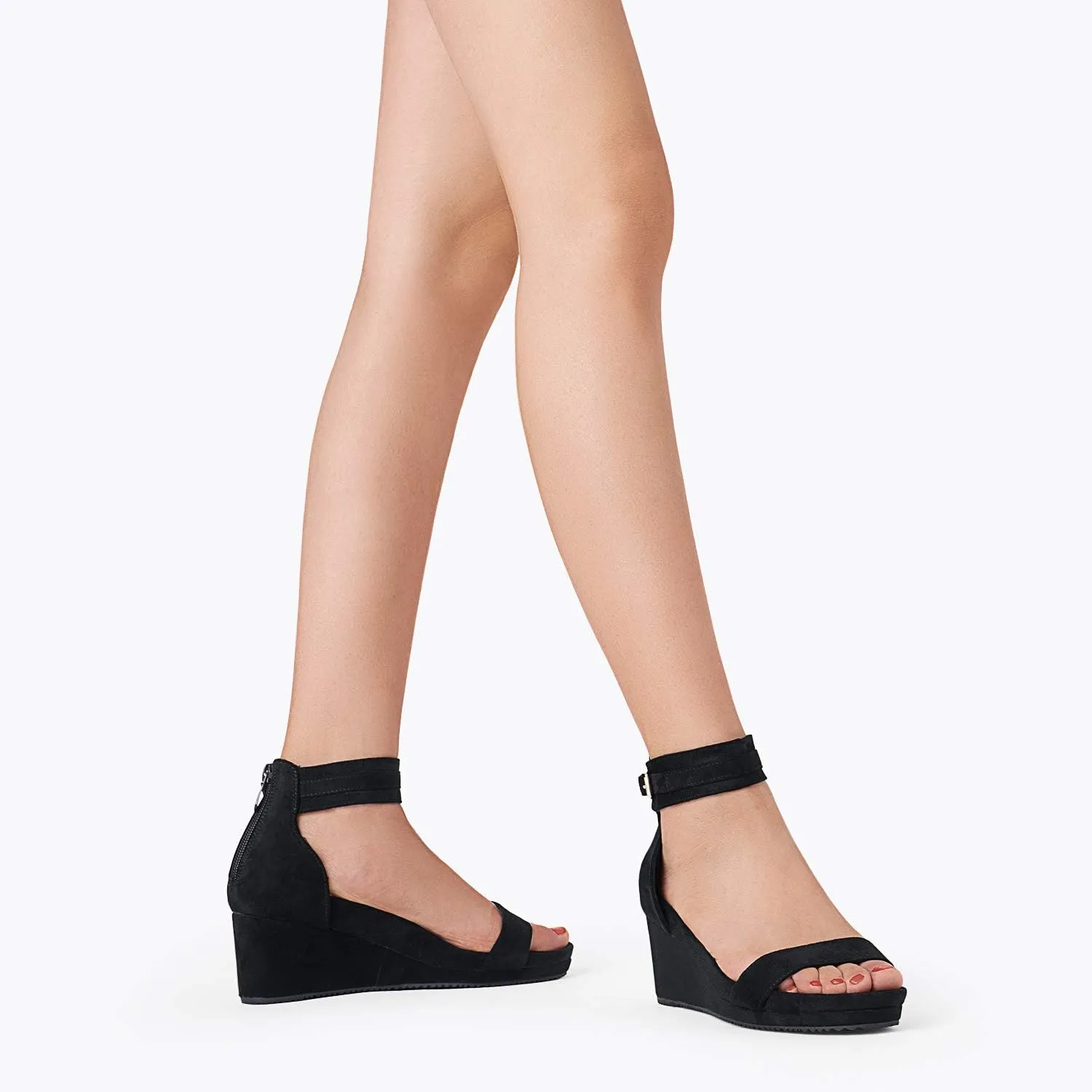DREAM PAIRS Women's Open Toe Buckle Ankle Strap Platform Wedge Sandals Summer Shoes.