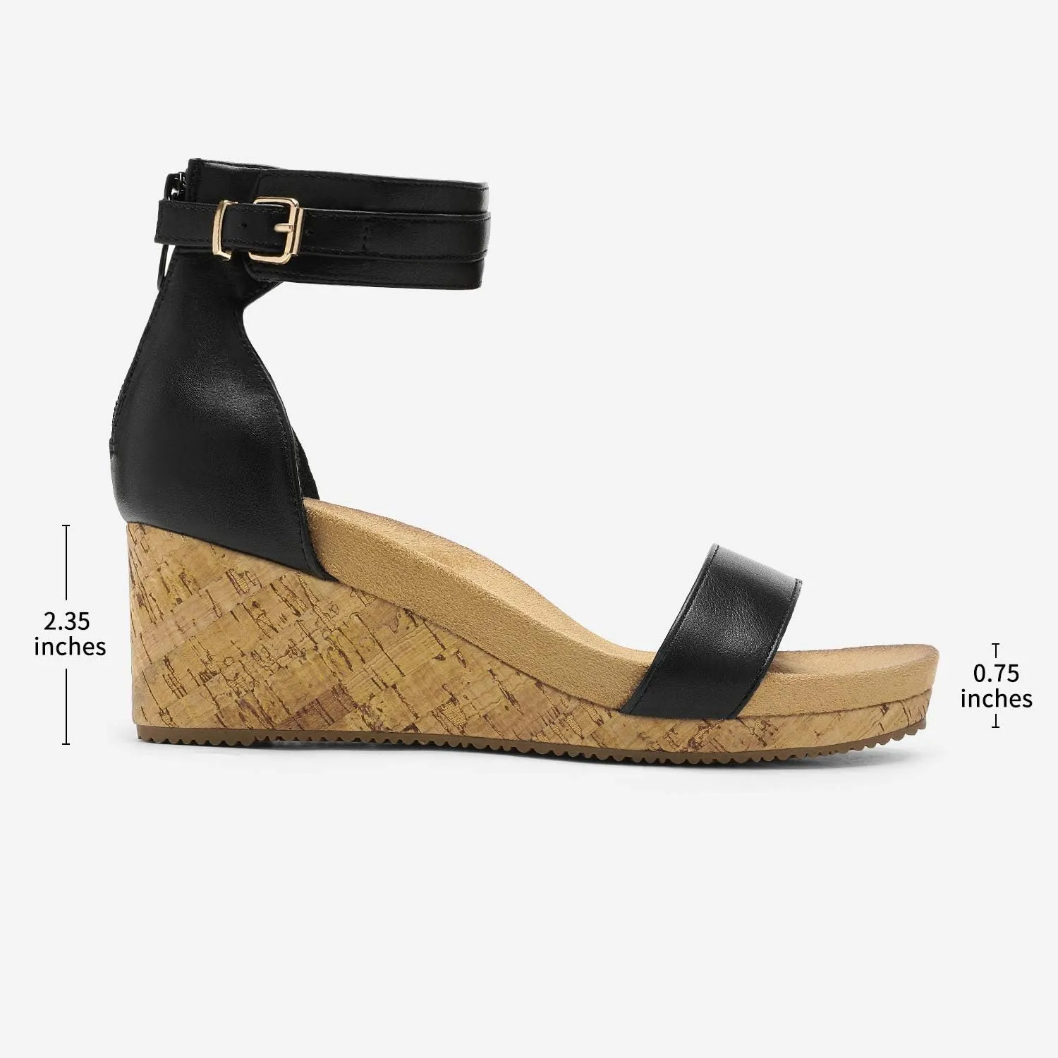 DREAM PAIRS Women's Open Toe Buckle Ankle Strap Platform Wedge Sandals Summer Shoes.