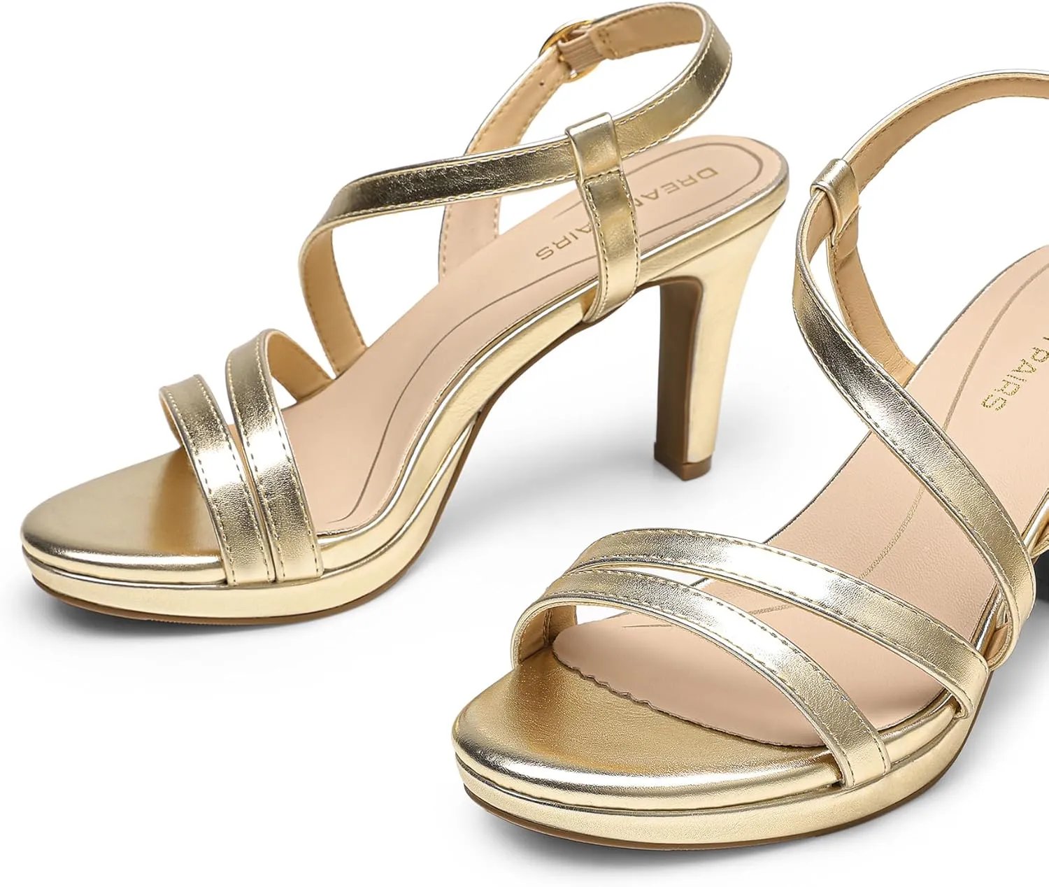 DREAM PAIRS Women's Platform Strappy Heels High Heeled Sandals Open Toe Comfortable Dressy Shoes with Adjustable Ankle Strap